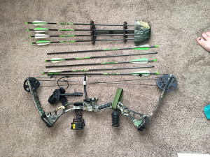 Browning Bow with release, arrows and quiver